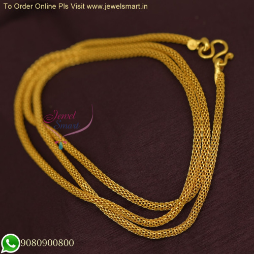 24 Inches Smooth Like Snake Hollow Gold Chain Designs Covering Jewellery Online 