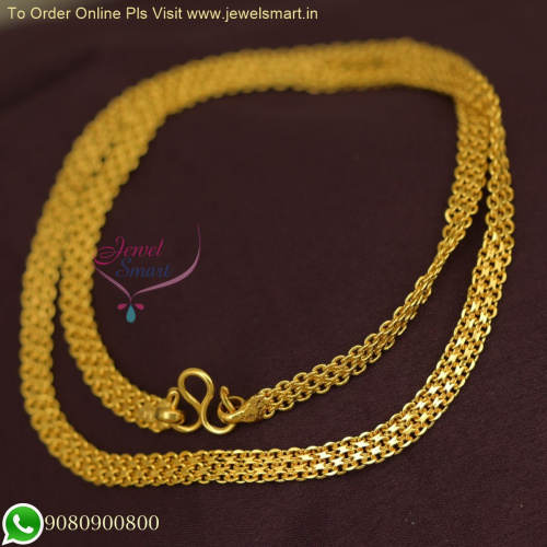 18 Inches Flat Model Gold Plated Chain for Gents Light Weight Cuttings 