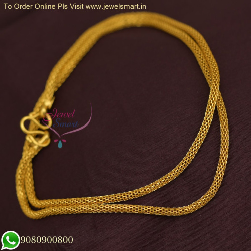 18 Inches Smooth Like Snake Hollow Gold Chain Designs Covering Jewellery Online C24283
