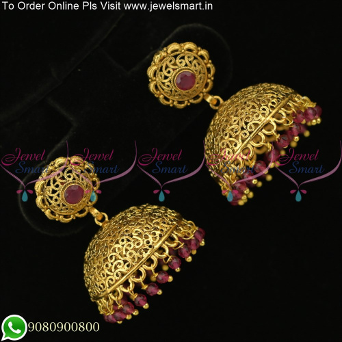 Exquisite Broad Spiral Jhumka Earrings: Handcrafted with Precision and Style J25610