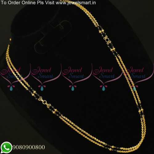 30 Inches Rettai Vadam Mangalsutra Chain Designs Gold Plated South Indian C25619