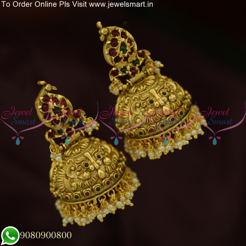 Stylish Antique Gold Jhumka Earrings Trending Artificial Jewellery Designs J25707