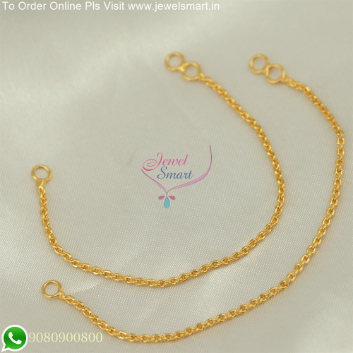 Simple Gold Plated Earchains For Regular Wear Multi-Purpose Chain EC25731