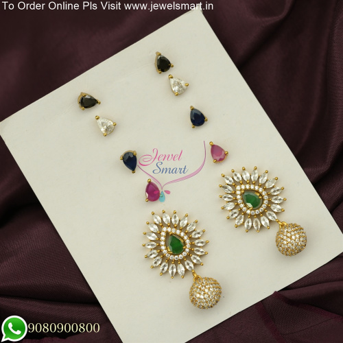 5 Colour Changeable Fashion Earrings Antique Jewellery Designs Online ER25745