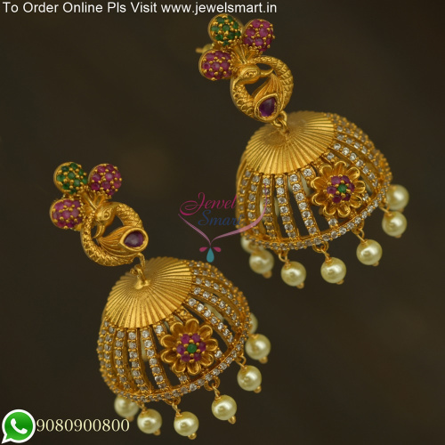 Fancy Floral Jhumka Earrings For Party Wear Latest Collections J25754