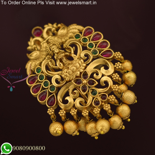 Shop Temple Jada Billalu Antique Gold Rakodi With Beads Accessories for Hair Online H25776