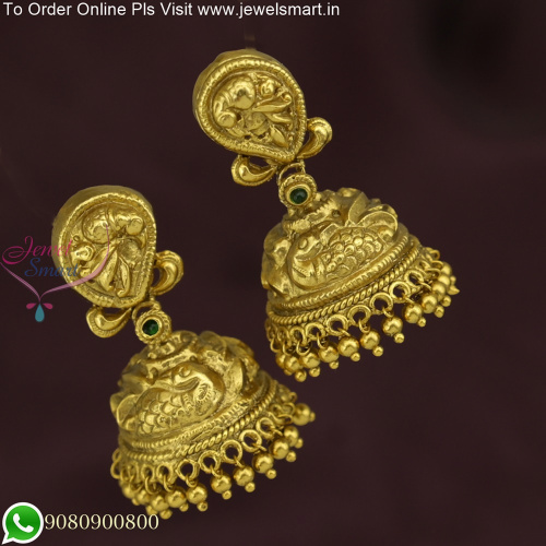Exquisite Antique Gold Nagas Jhumka Earrings: Timeless Beauty for the Modern Woman J25803
