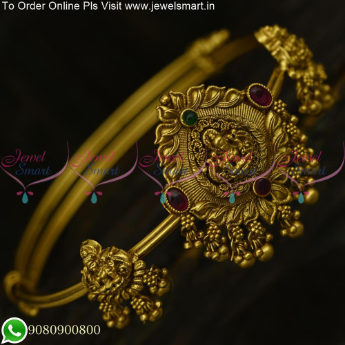 Golden Bead Drops Antique Bajuband Designs Gold Inspired Bridal Jewellery V25414