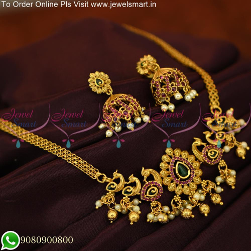 Light Weight Choker Necklace Antique Gold Stylish Jewellery Designs NL25479
