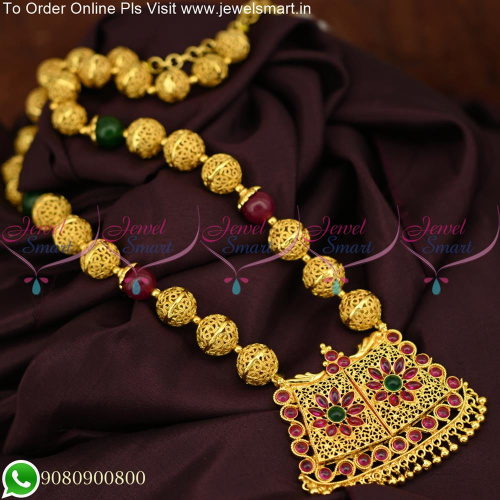 Traditional South Indian Necklace Jewellery With Copper Handmade Beads NL25497