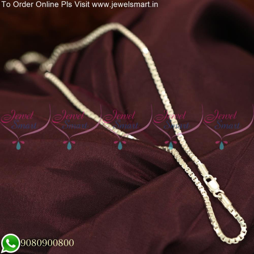 Popular Design 2 MM Thin 18 Inches 92.5 Pure Silver Chains C25537