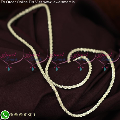 Crackling 92.5 Silver Chains 20 Inches Lenght Latest Designs C25538