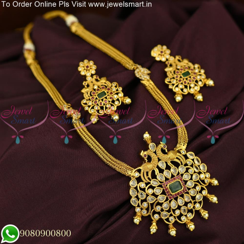 South Indian Elegant and Classic Attigai Antique Gold Necklace Set NL25553