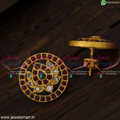 Ear Studs For Women Kemp Stones Studded South Indian Jewelry Designs