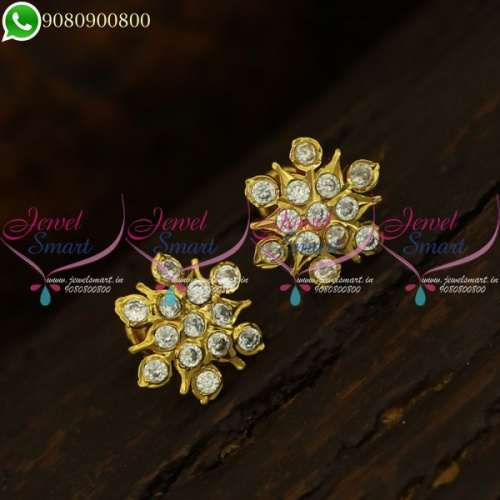 Ear Studs Gold Plated American Diamond Jewellery Daily Wear Online ER21231