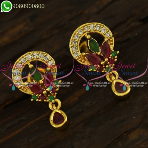 Ear Studs New Fashion Jewellery Online South Indian Gold Plated Collections ER21233