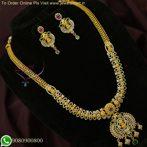 Elegant Antique Temple Jewellery Long Necklace Set for a Timeless Marriage Look NL26291