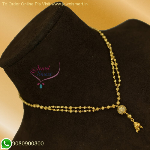 Elegance Redefined: Affordable Beads Strand Necklace for South Indian Style NL26332