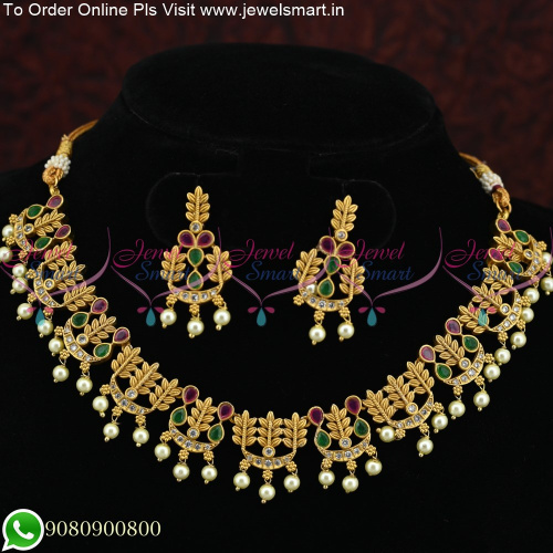 Elegant Leaf Design Antique Necklace Designs Value for Money Jewelery NL25198
