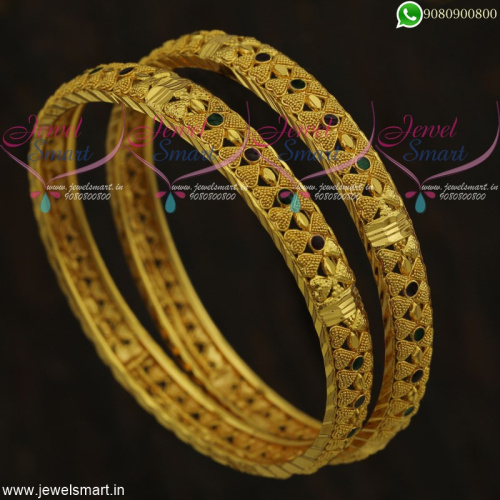 Enamel Bangles Light Weight Gold Design Collections Latest Imitation Jewellery Online B21816