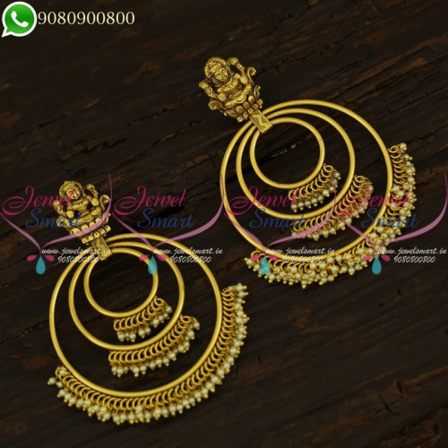 Popular Enjoy Enjaami Dhee Fame Temple Chandbali Earrings Latest Jewellery ER21130