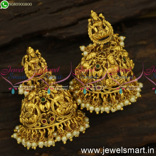 Eye-Catching Bridal Jhumka Earrings Esteemed Indian Temple Jewellery J24543