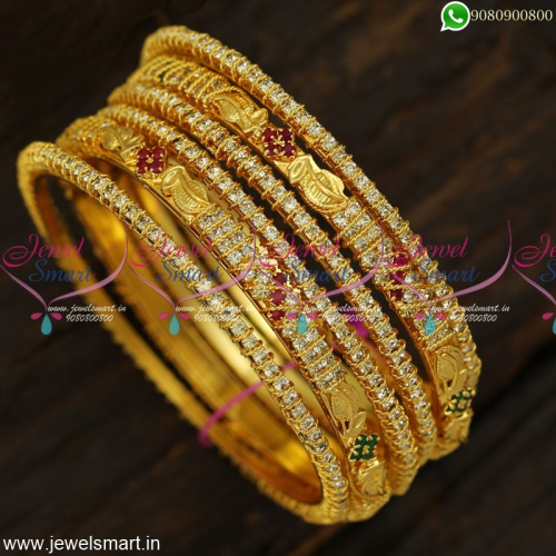 Fancy Gold Plated Stone Bangles Kal Valayal Set of 6 Jewellery For Marriage  Online
