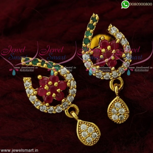Fancy Gold Stud Earrings New Fashion Artificial Jewellery Designs Online ER21939