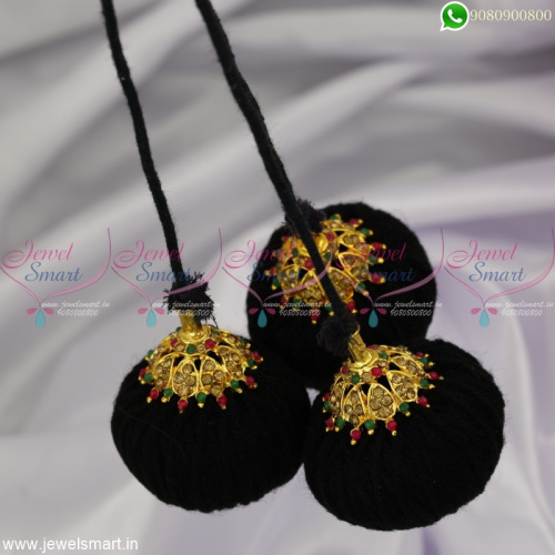 Fancy Golden Jada Kuppulu Low Price Traditional Accessories for Hair Round Caps H23034