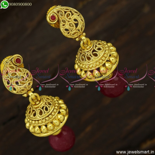 Fancy Jimikki Kammal Designs Antique Gold Plated Fashion Jewellery Online J23737