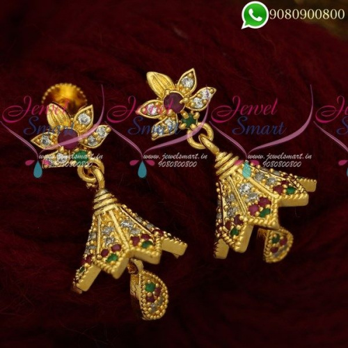 Fancy Kammal Gold Plated Fashion Jhumkas Screw Back Jewellery J19865A