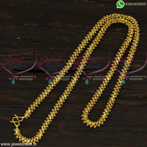 Fancy Model Artificial Gold Chain Designs For Ladies 24 Inches Covering Daily Wear
