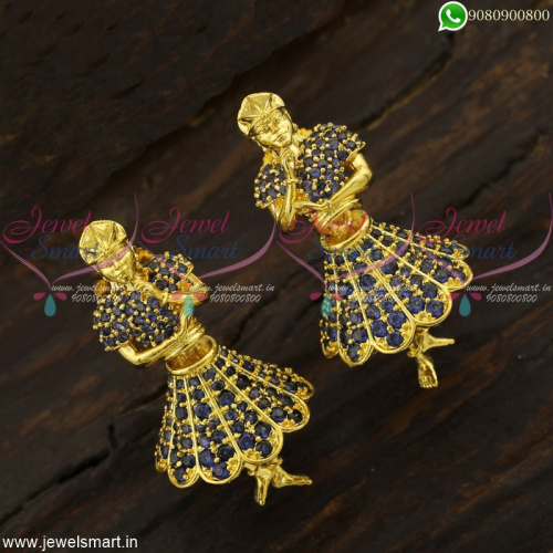 Fantasy Jewelry Dancing Doll Butta Bomma Earrings CZ Jhumkas Online J22576