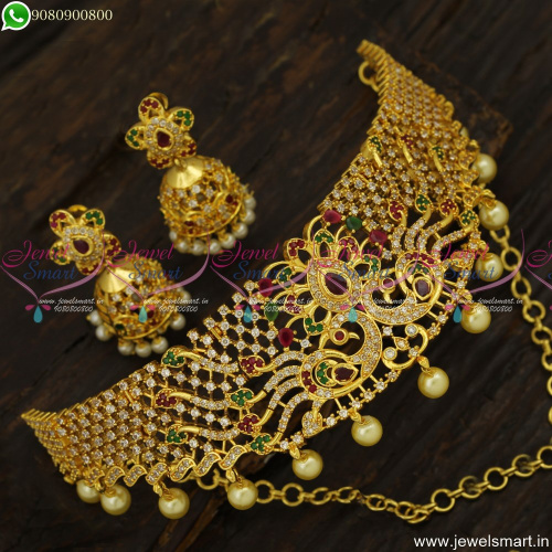 Fascinating Choker Necklace Gold Catalogue Design Low Price Long Lasting Colour NL23587