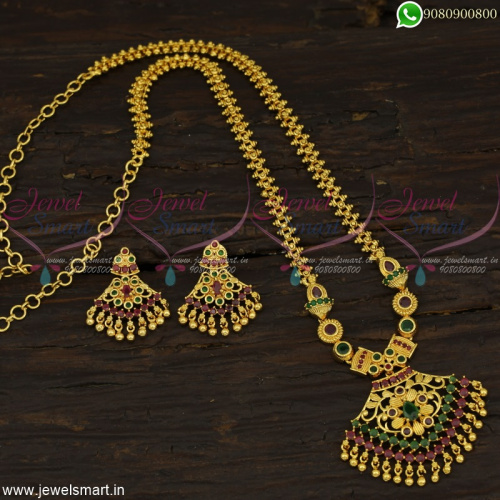 Fascinating Gold Dollar Chain for Ladies with Stud Earrings Wholesale Prices PS22505