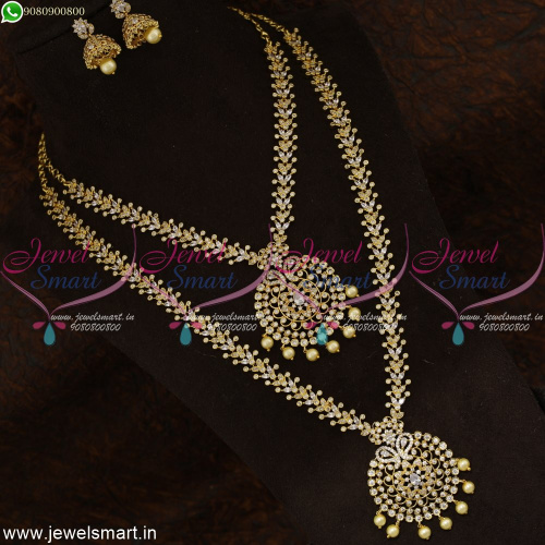 Fashion Jewellery For Women Long Necklace Short Combo Bridal Gold Plated NL21343