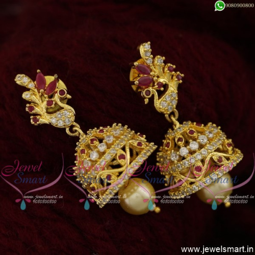 Fashion Jhumkas Online Imitation Jewelry New American Diamond Collections J21497