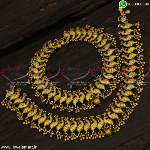Fashionable Antique Jewellery Peacock Anklets for Bride Handcrafted Imitation Online A22998