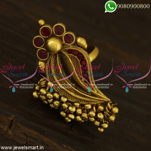 Finger Fings Indian Jewelry Antique Gold Plated Shell Design Collections