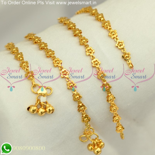 Flexible Fancy Chain Gold Covering Payal Designs Light Weight Collections P25225