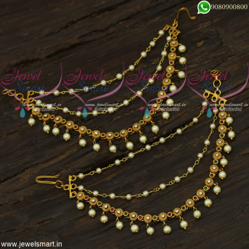Floral Ear Mattal Chains Accessories For Hair Bahubali Style Jewellery Online
