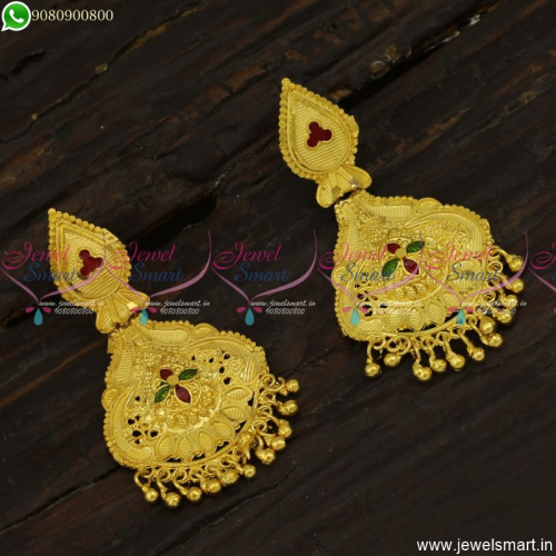 Forming Jewellery Style Meenakari Earrings Latest Gold Plated Collections Online ER23418