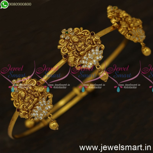 Gajalakshmi Temple Pendant Bangle Bajuband Adjustable Vanki Antique Bridal Jewellery V24099