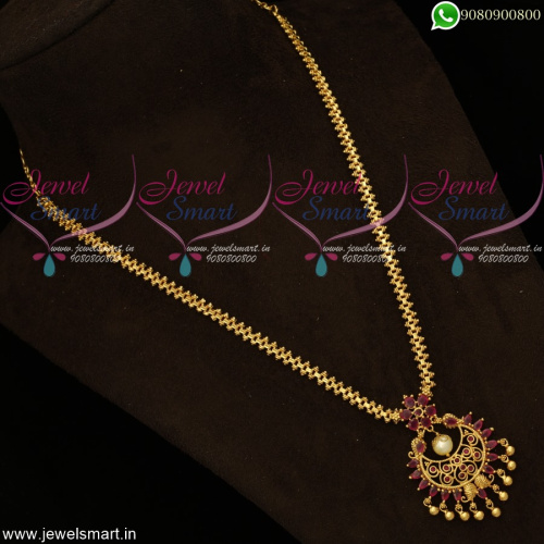 Half Gajri Gold Design Long Chain Chandbali Pendant Wholesale Prices Online PS19062