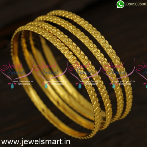 Gajulu Models Set of 4 One Gram Gold Bangles Daily Wear Valayal Collections B24331