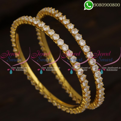 Traditional South Indian Diamond Gold Bangles Design Imitation Jewellery Online B21259