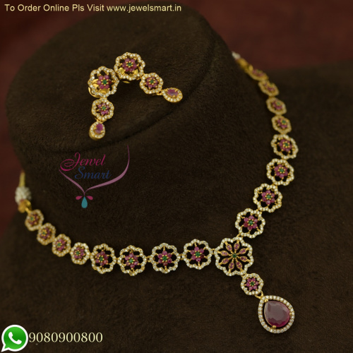 Timeless Gold Catalogue-Inspired Delicate Necklace Set | Antique Jewellery Designs NL25939