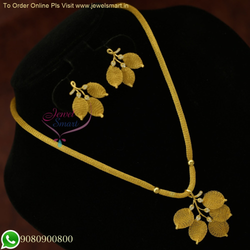 Exquisite Gold Catalogue-Inspired Leaf Mesh Chain Collection in 92.5 Pure Silver NL25959