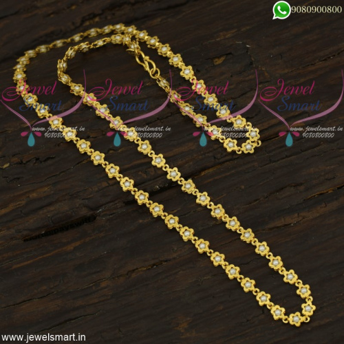 Gold Chain Models With Pearls Daily Wear Imitation Jewellery New Fashion