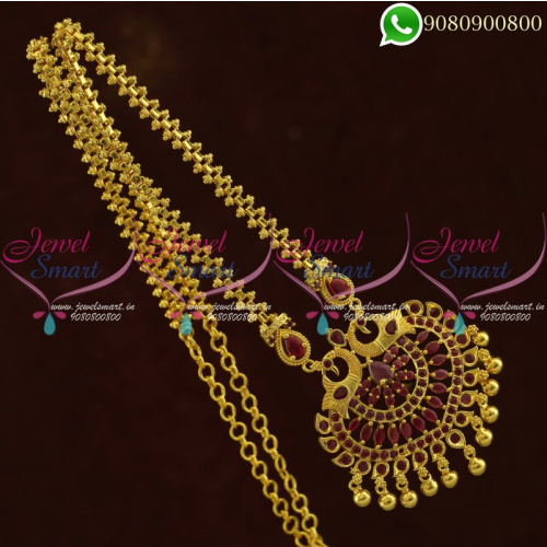 Gold Covering Chain Pendant Peacock Design Semi Precious Stones CS20817